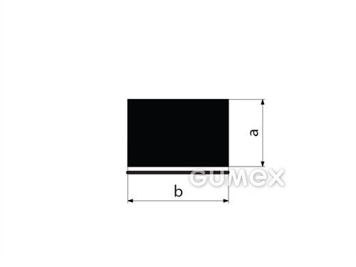Pryžový profil obdélníkový samolepicí, 2x20mm, 70°ShA, EPDM, -40°C/+100°C, černý